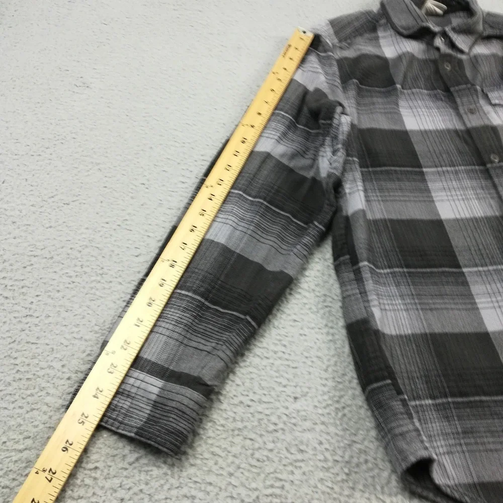 The North Face Mens Shirt Button Down Flannel Stayside Black Gray Plaid M